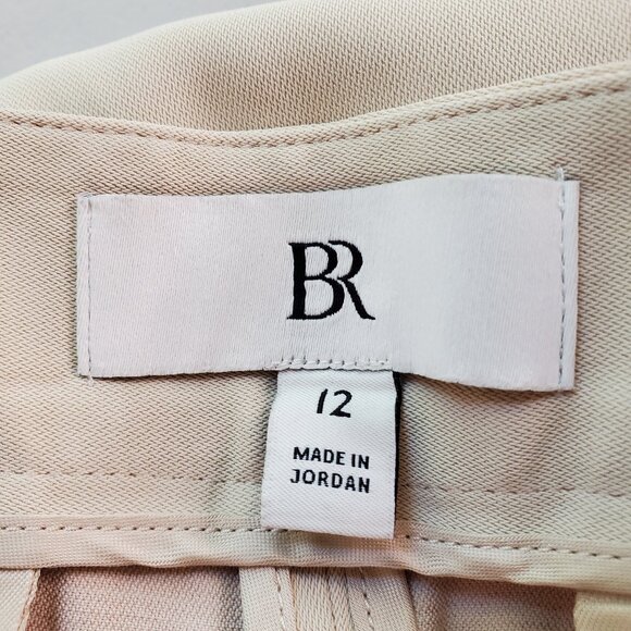 NEW BANANA REPUBLIC SZ 12 High-Rise Pleated Wide-Leg Drapey Pant in Light Beige - Picture 4 of 7